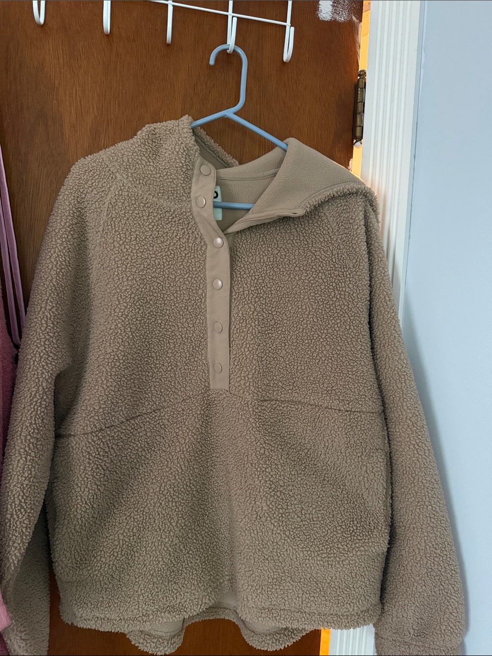 SO Plush Sherpa Hoodie in Light Tan